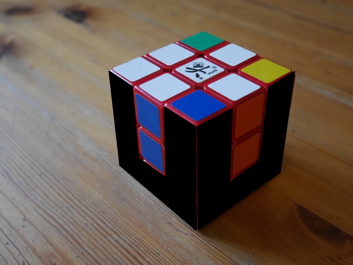 Croix blanche Rubik's Cube réalisée
