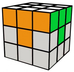 Première face du Rubik's Cube terminée